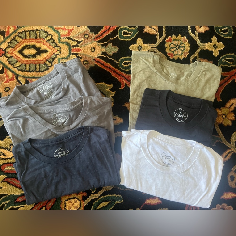 True Classic Brand T-Shirts in Black, Gray, White, and Olive